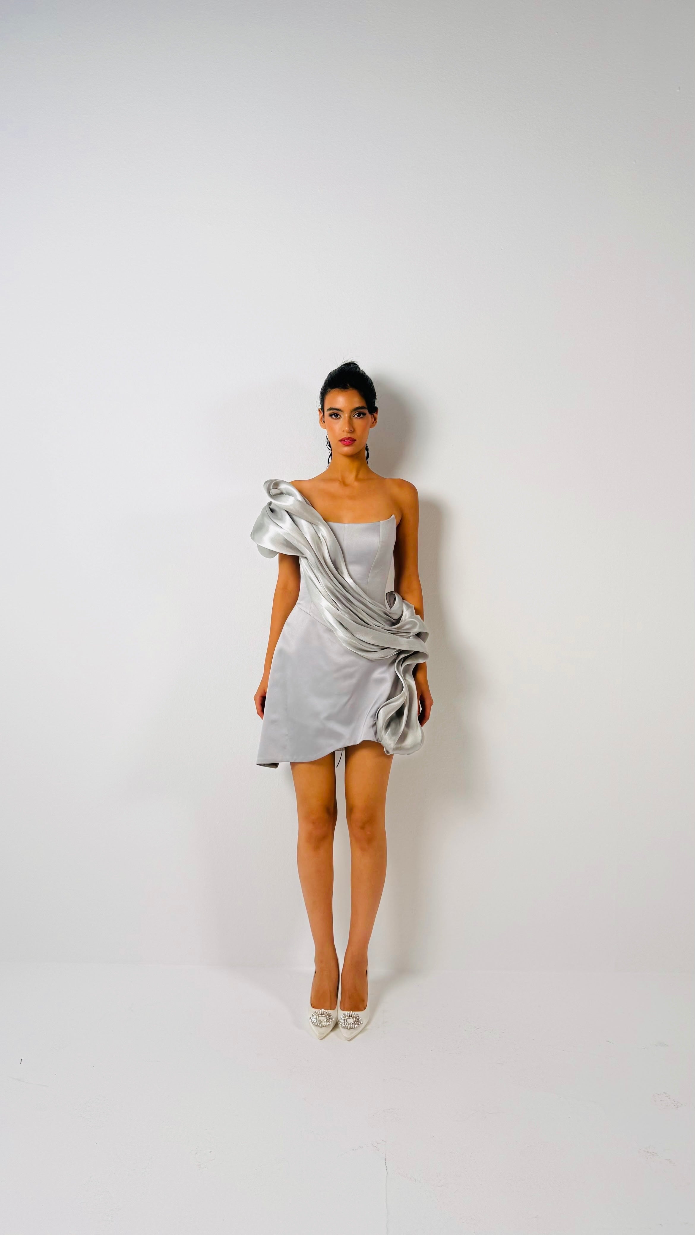 Asymmetrical Organza dress – PACINTHE BADRAN