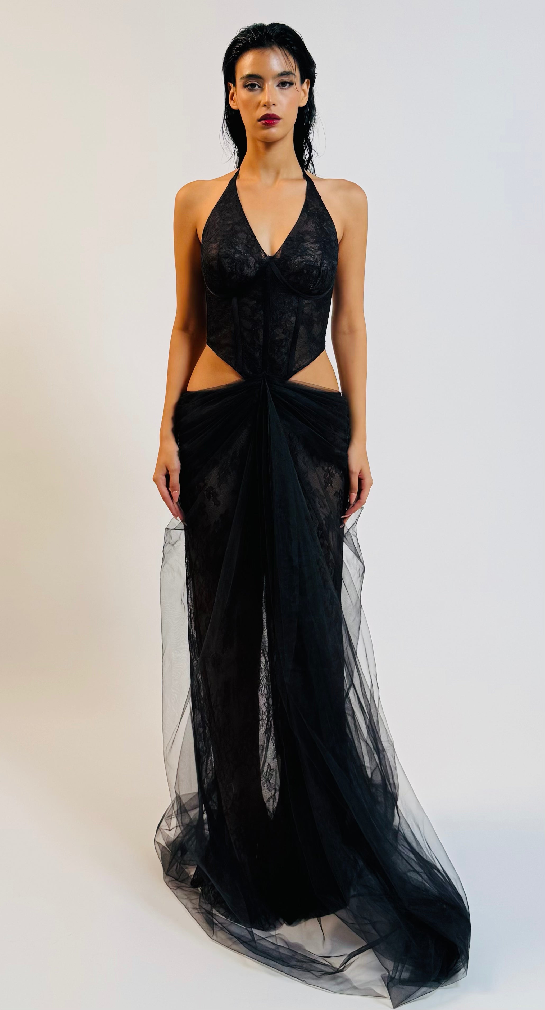 Black V dress