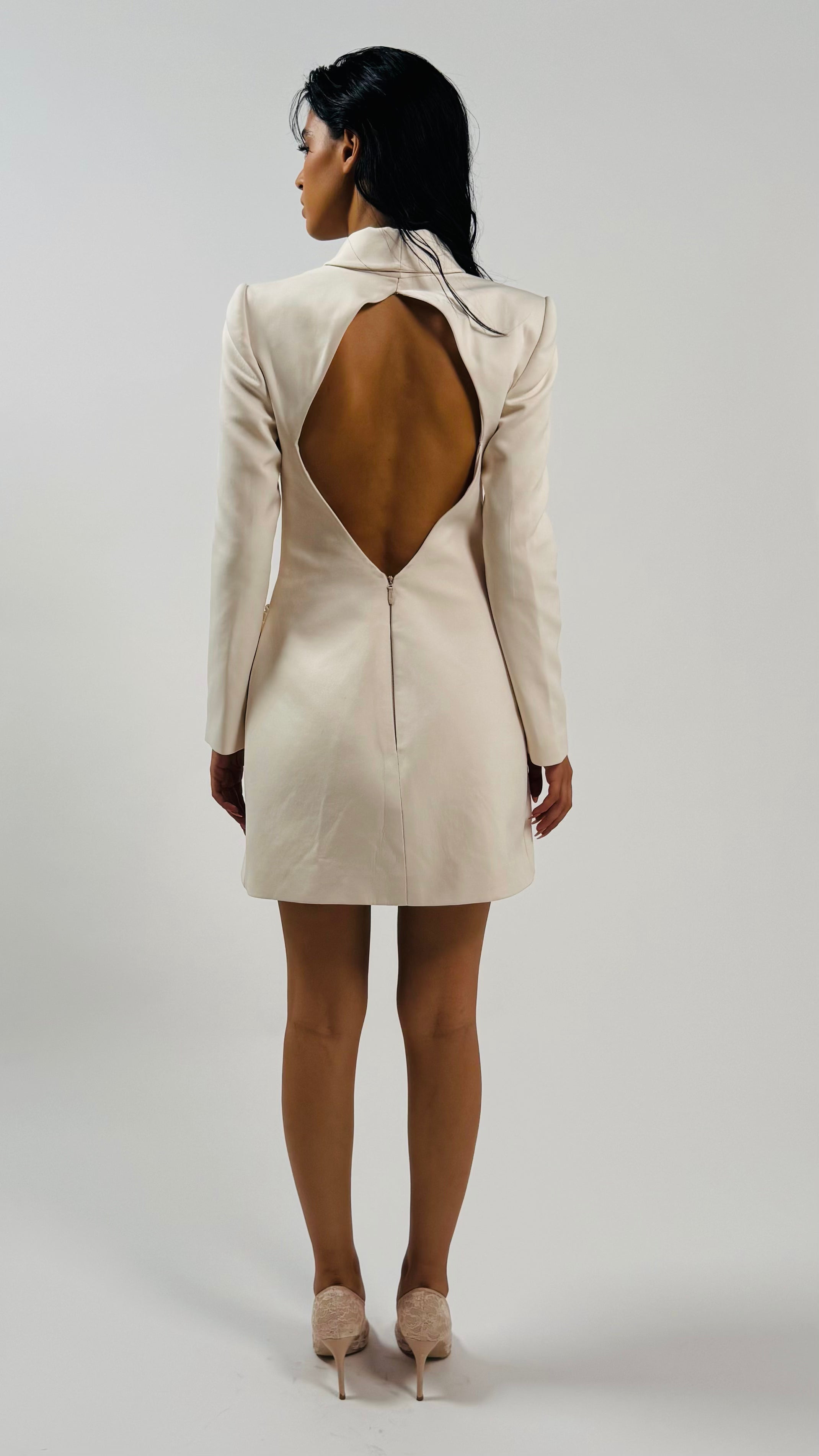 Draped waist blazer dress