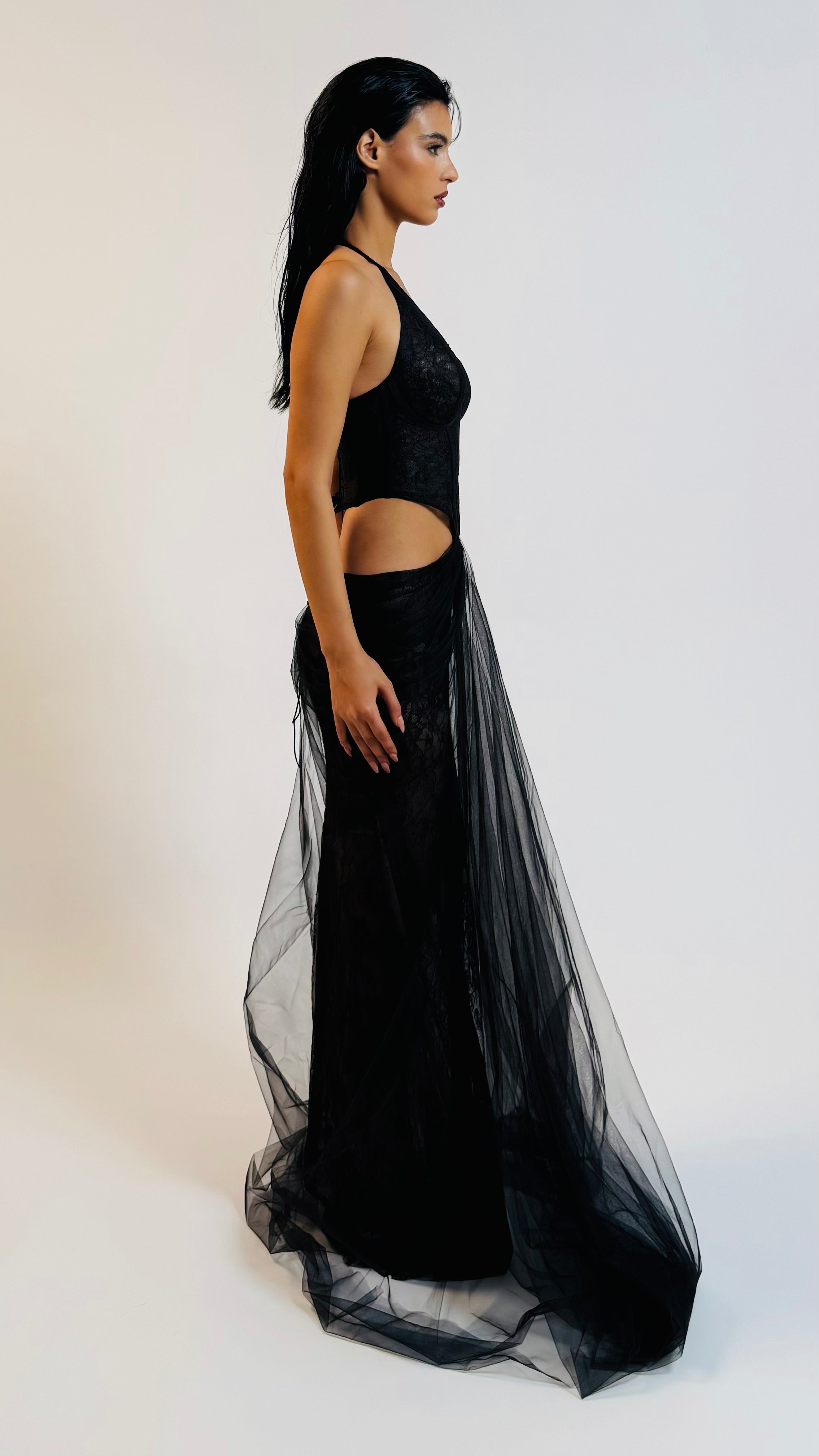 Black V dress