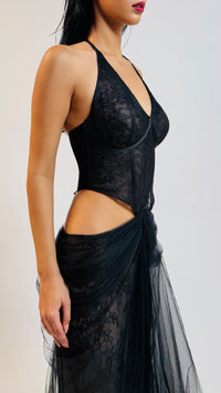 Black V dress