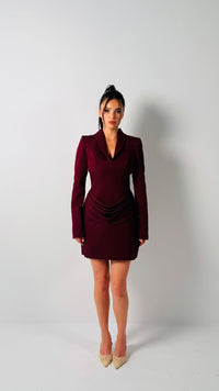 Draped waist blazer dress